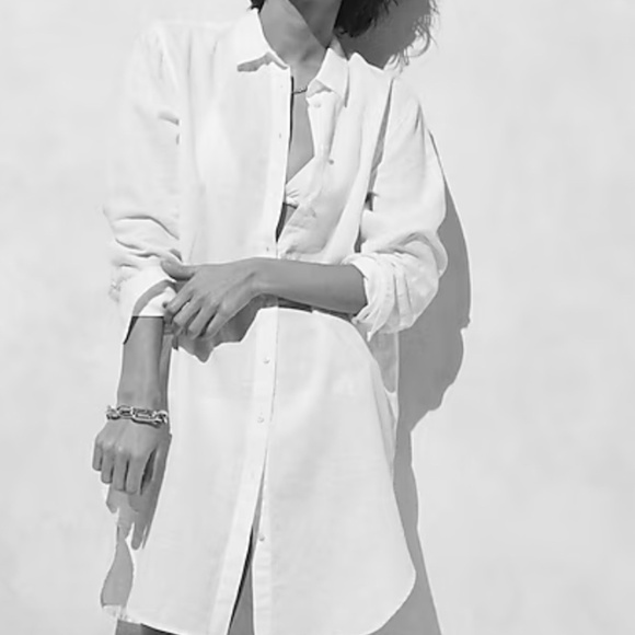 J. Crew Other - NWT J. Crew White  Relaxed-fit beach shirt in linen-cotton blend SZ Various